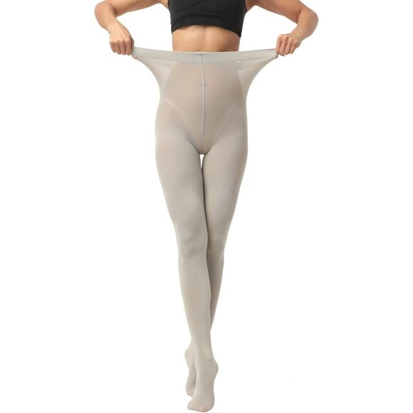Women Grey Soft Opaque Tights EVERSWE Stretchy Comfortable Fashion Hosiery - Picture 2 of 4